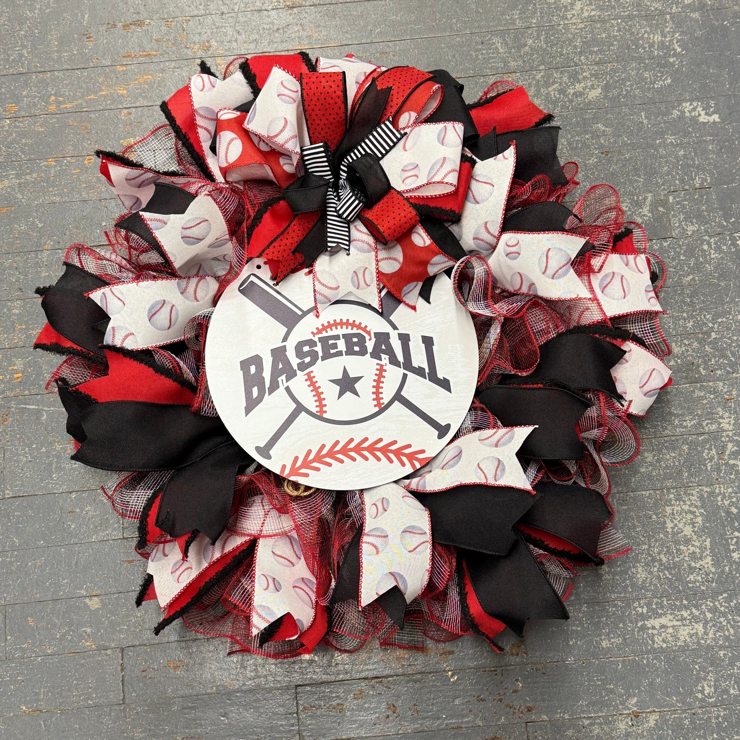 Baseball Seasonal Holiday Wreath Door Hanger
