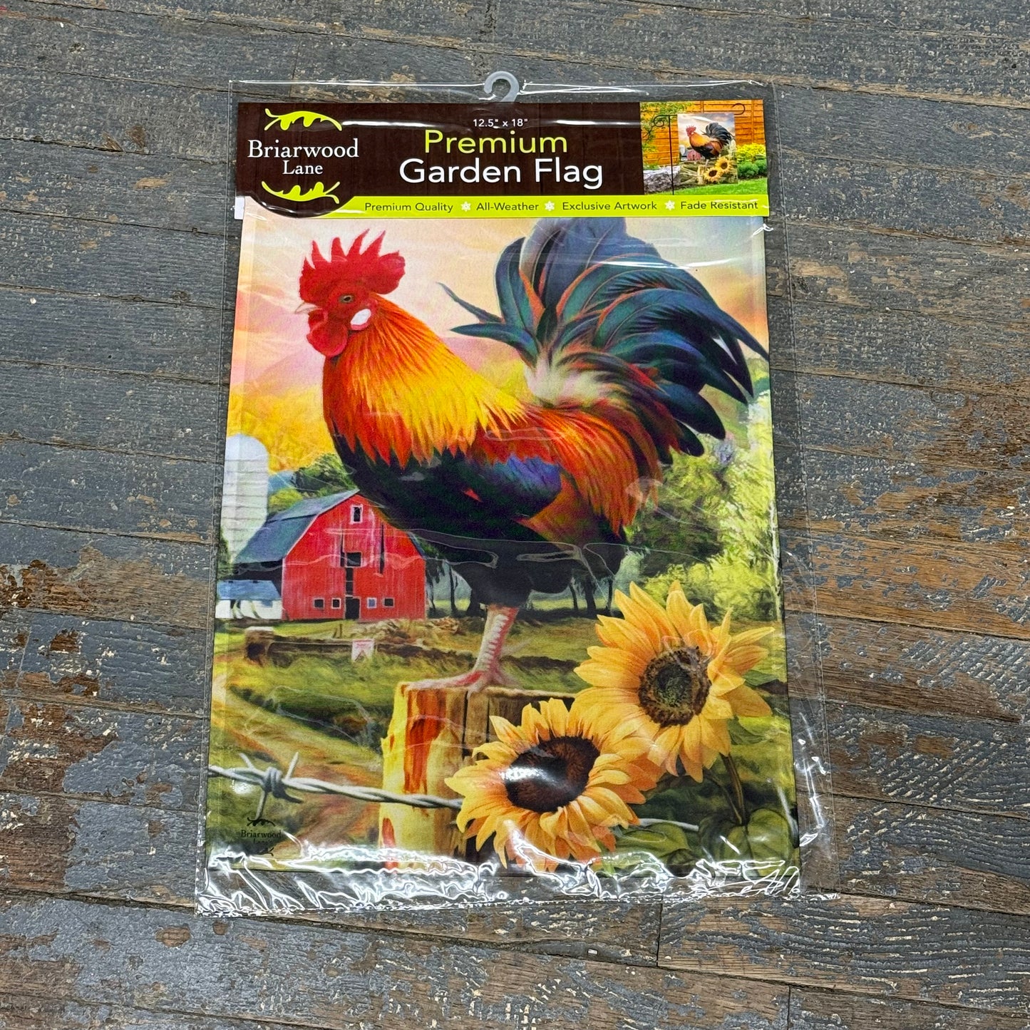 Fancy Rooster Holiday Garden Flag