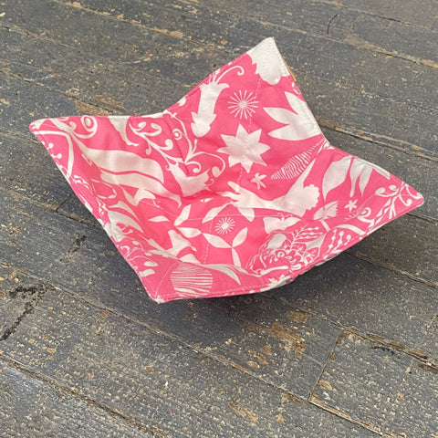 Handmade Fabric Cloth Microwave Bowl Coozie Hot Cold Pad Holder Pink