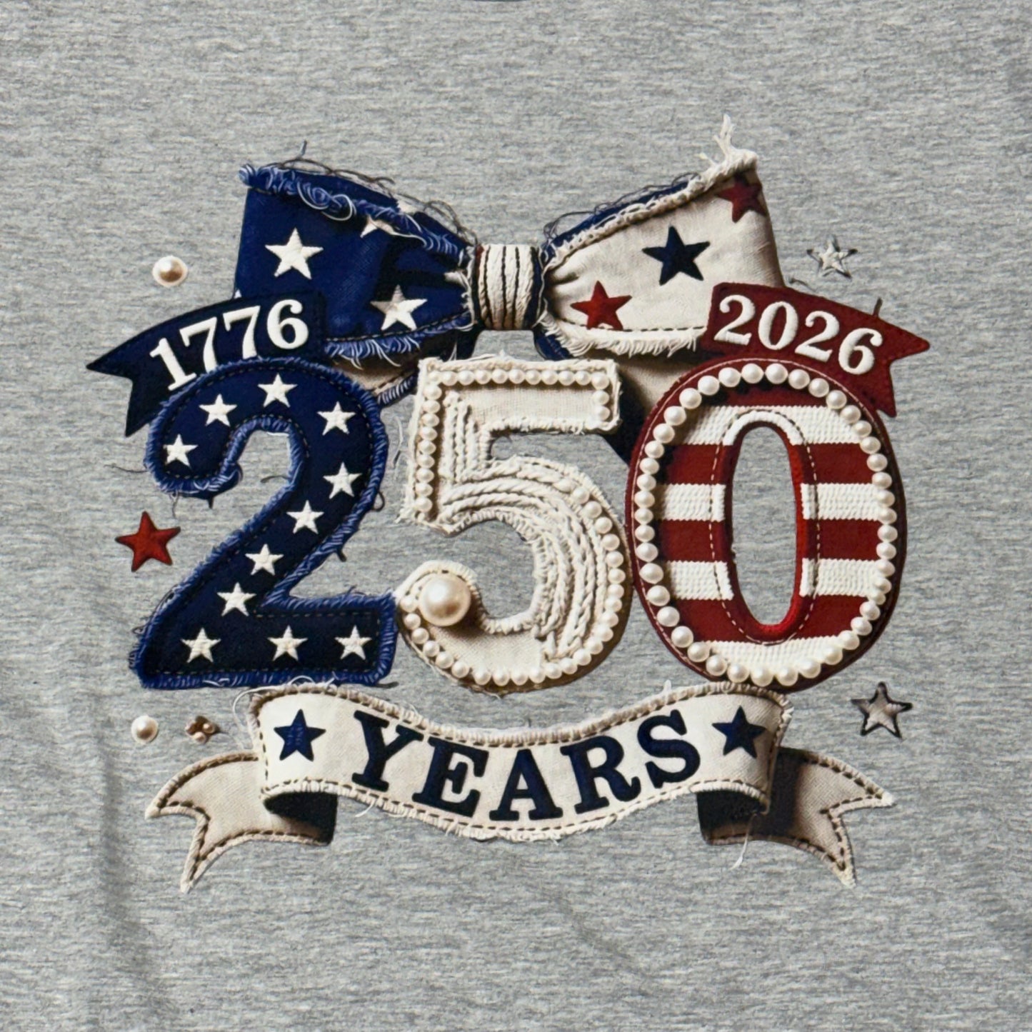 America 250 Years 1776 2026 Grey Graphic Designer Short Sleeve T-Shirt