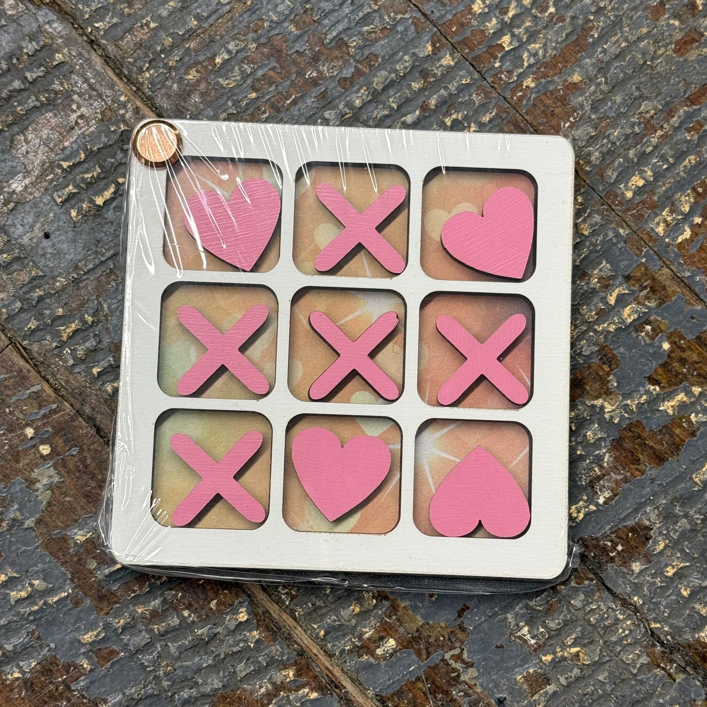 Wooden Heart Challenge Tabletop Travel Game Tic Tac Toe