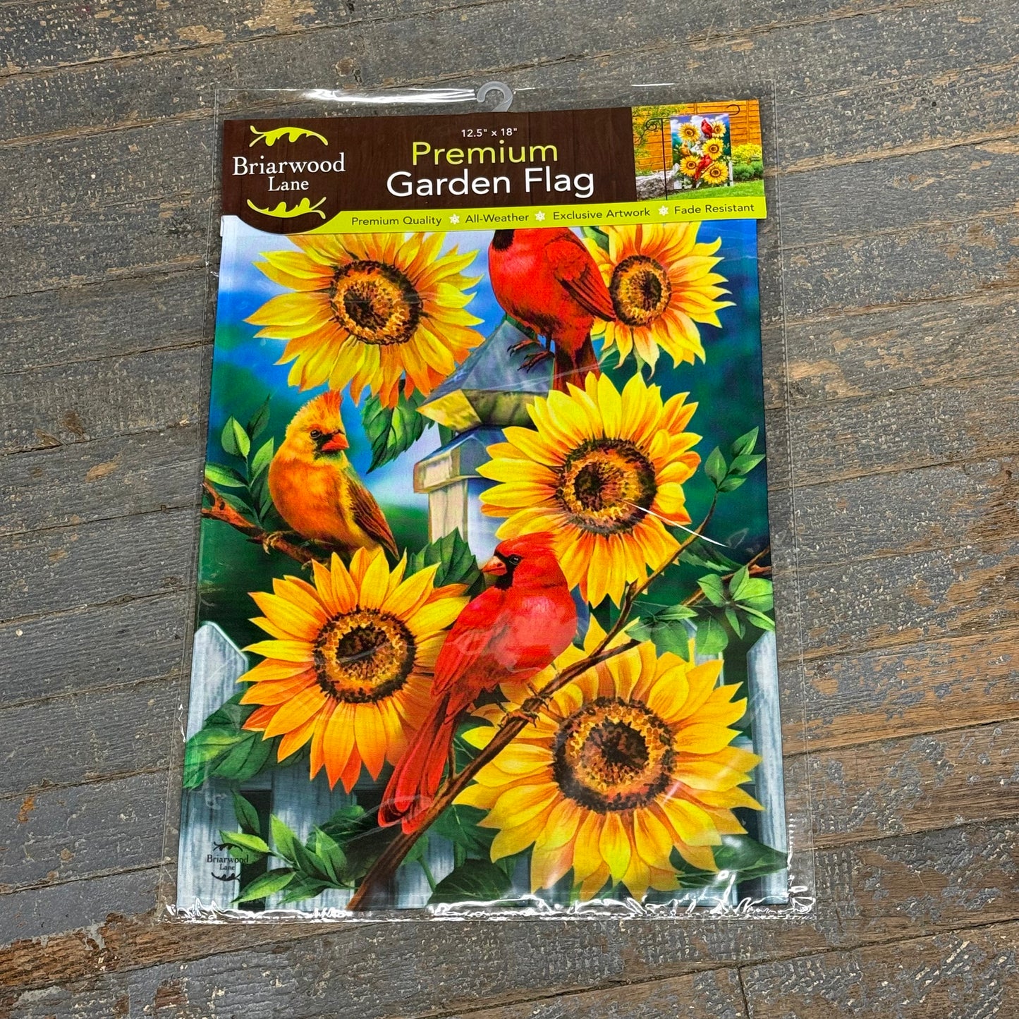 Cardinal Sunflower Holiday Garden Flag