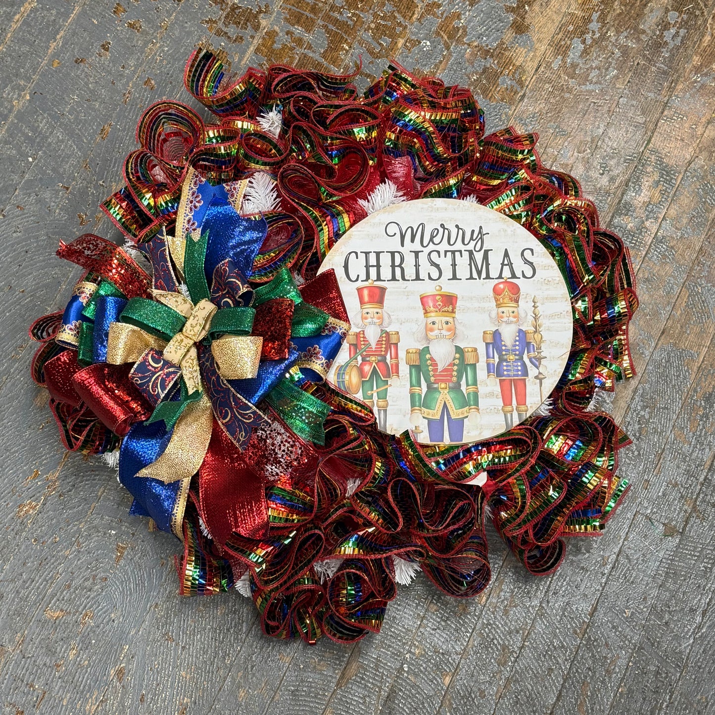 Merry Christmas Nutcracker Holiday Christmas Seasonal Holiday Wreath Door Hanger