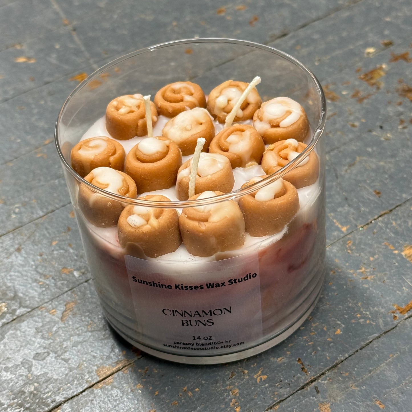Cinnamon Buns Sunshine Kisses Melt Bar Three (3) Wick Candle