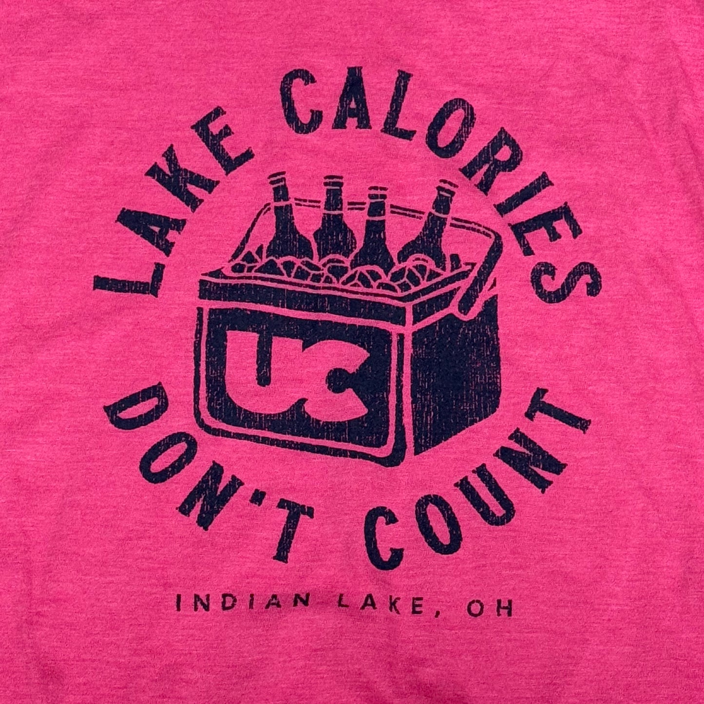 Lake Calories Indian Lake OH Pink Graphic Designer Ladies Tank