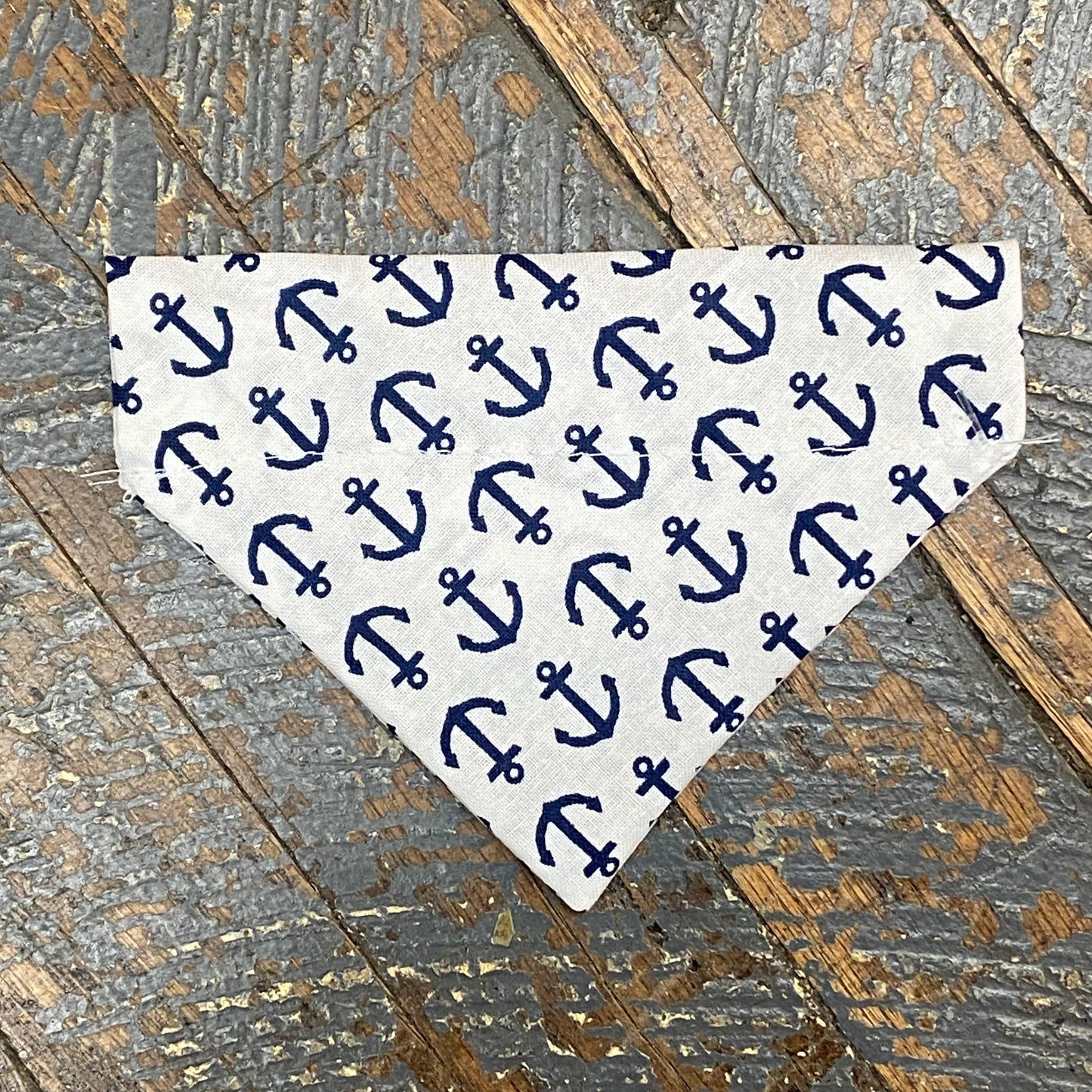 Nautical Anchor White Dog Collar Pet Bandanna Neck Scarf