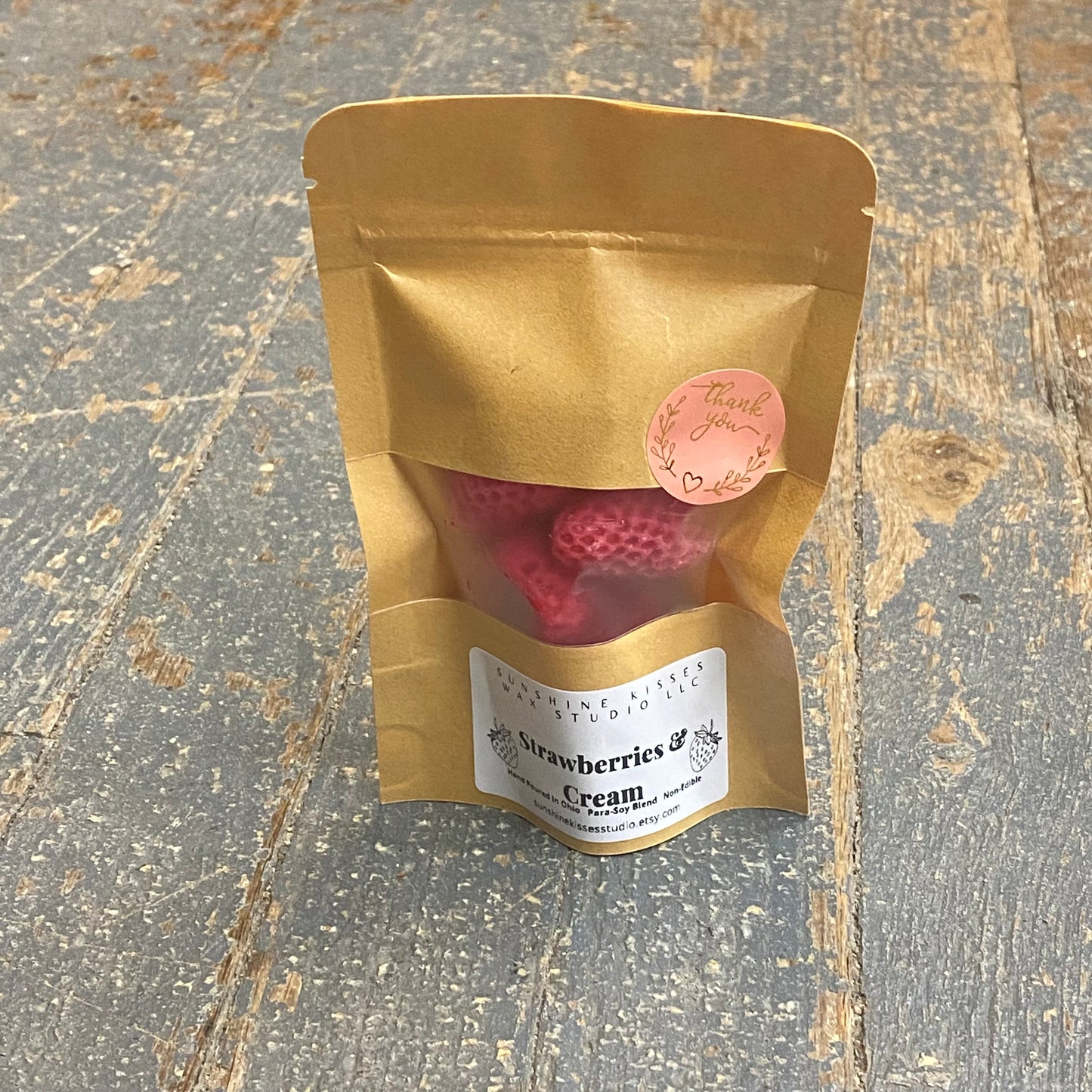 Strawberries Cream Sunshine Kisses Melt Bar Tin Candle