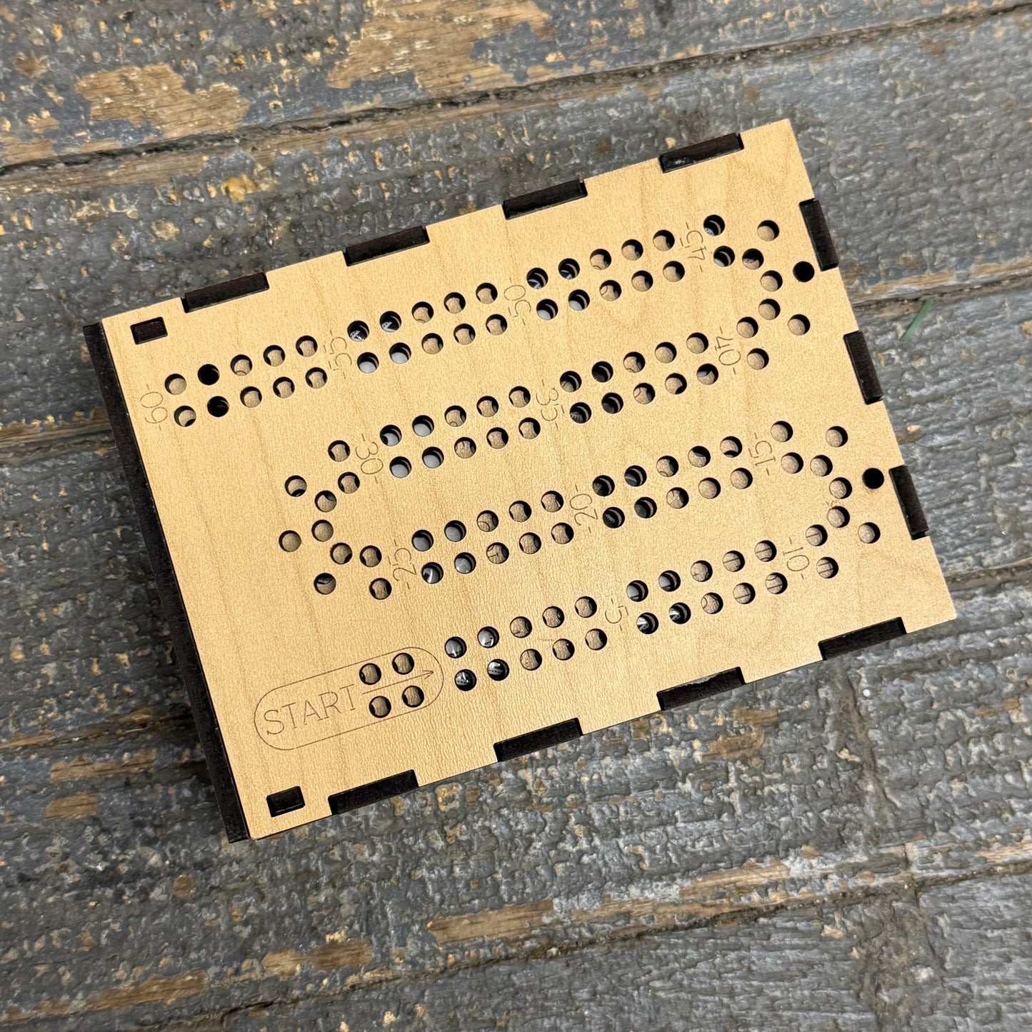 Wooden Camp Cribbage Tabletop Travel Game Indian Lake