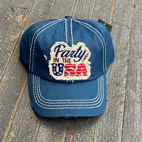 Party in the USA Rugged Steel Blue USA Embroidered Ball Cap
