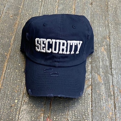 Security Rugged Navy Blue Embroidered Ball Cap