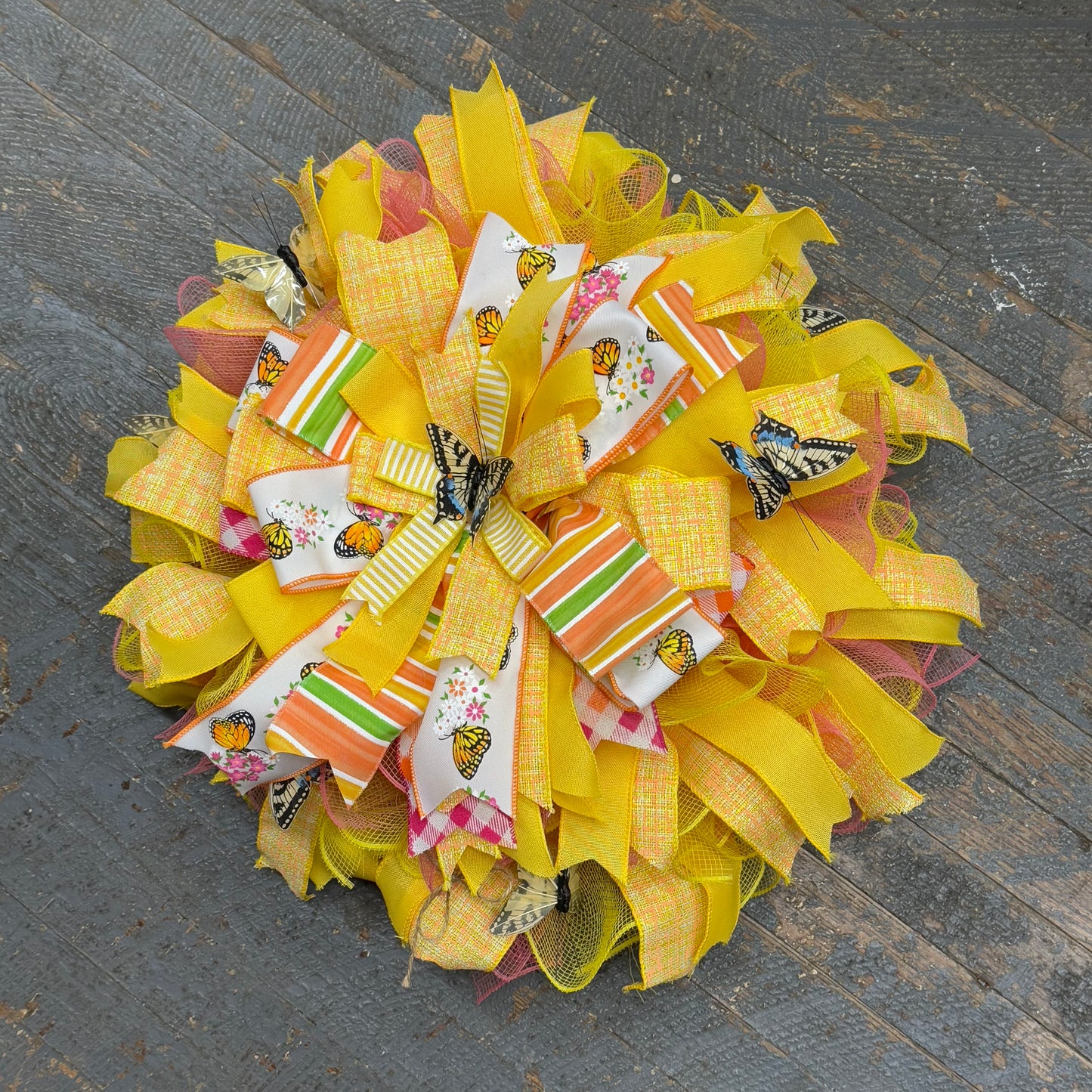 Butterfly Yellow Holiday Wreath Door Hanger