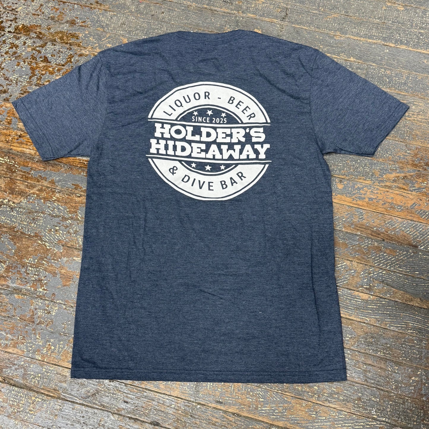 Holders Hideaway Logo Navy Short Sleeve T-Shirt Graphic Designer Tee
