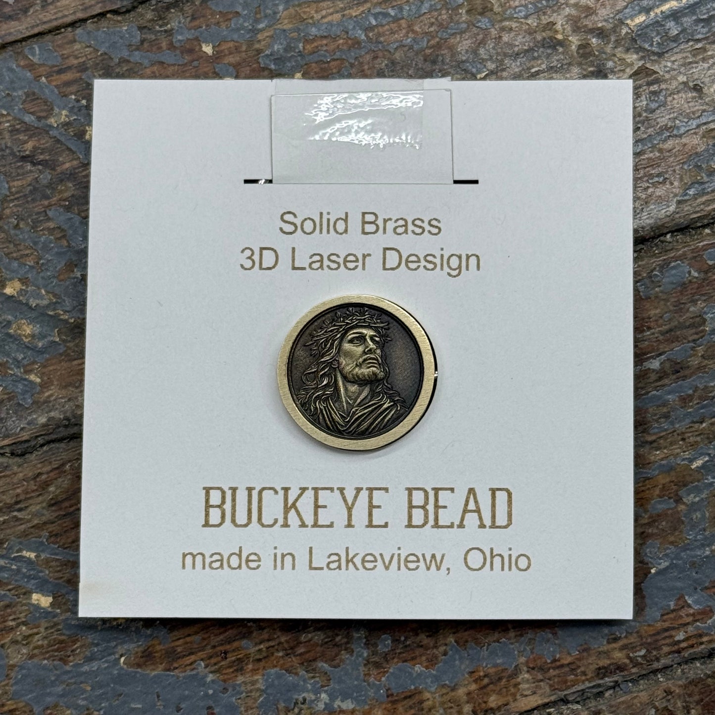 Jesus Design Bead Brass Spacer Mini Coin Medallion