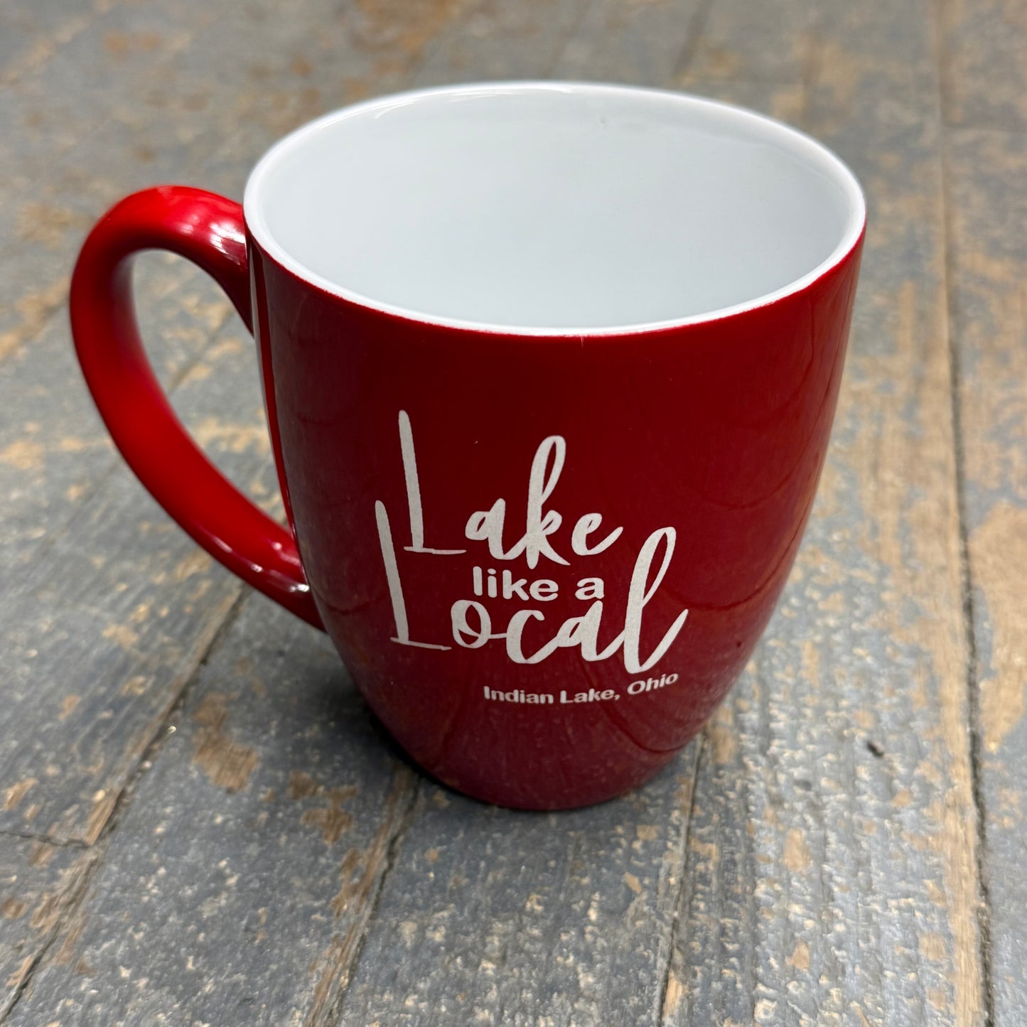 Lake Like Local Indian Lake Ohio 16oz Beverage Drink Coffee Mug Red