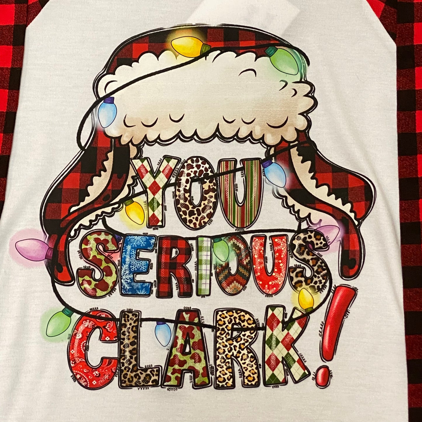 You Serious Clark Christmas Plaid Graphic Designer Long Sleeve T-Shirt