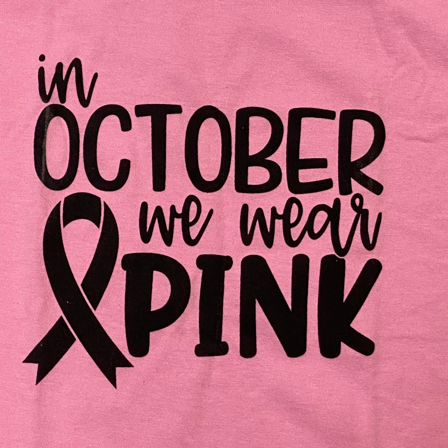 October We Wear Pink Cancer Ribbon Graphic Designer Short Sleeve T-Shirt