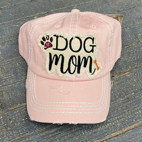 Dog Mom Hat Pink Embroidered Ball Cap