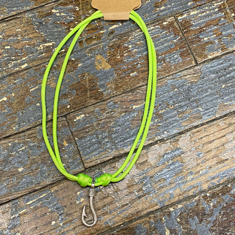 Fishing Lure Pro Joe's Baits Hope Hook Paracord Adjustable Necklace Lime Green