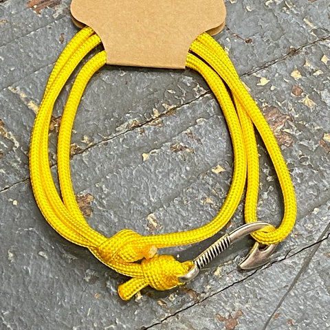 Fishing Lure Pro Joe's Baits Hope Hook Paracord Wrist Wrap Bracelet Yellow