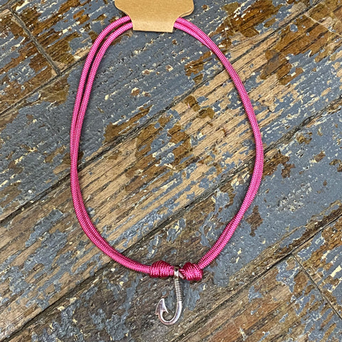 Fishing Lure Pro Joe's Baits Hope Hook Paracord Adjustable Necklace Pink