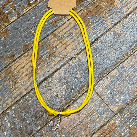 Fishing Lure Pro Joe's Baits Hope Hook Paracord Adjustable Necklace Yellow
