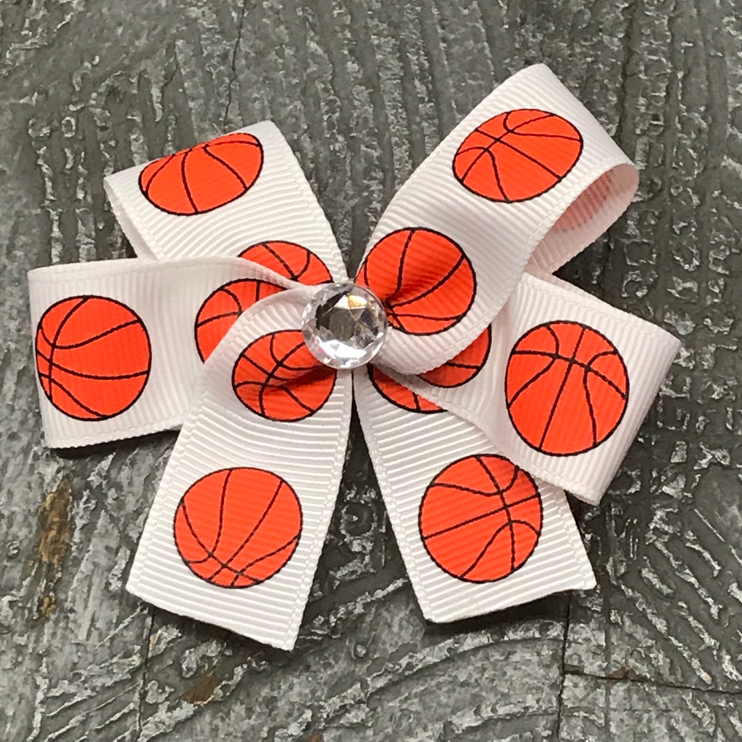 Hair Clip Ribbon Headband Bow Sports Team Basketball