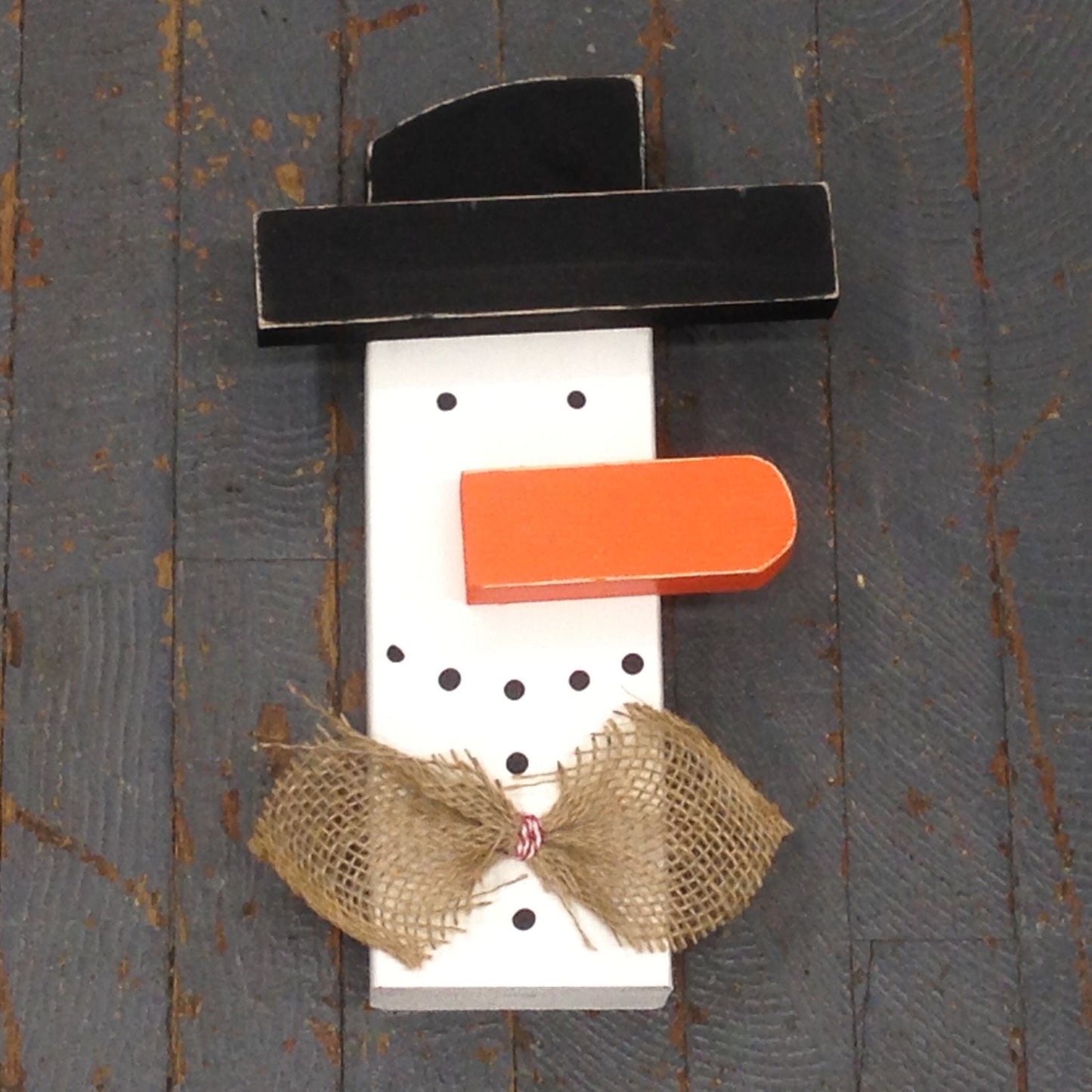 Wood Snowman Winter Centerpiece Decoration