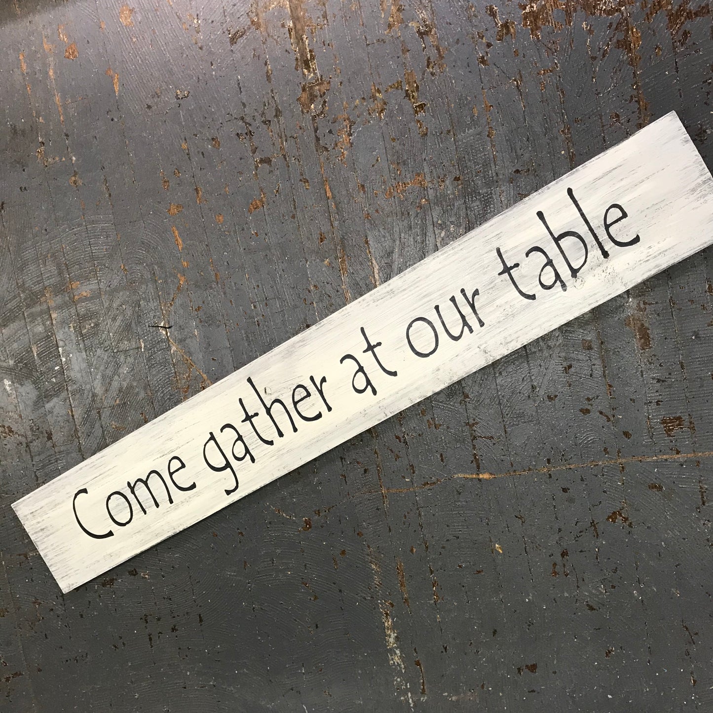 Hand Painted Wooden Sign Primitive Rustic Gather at Our Table