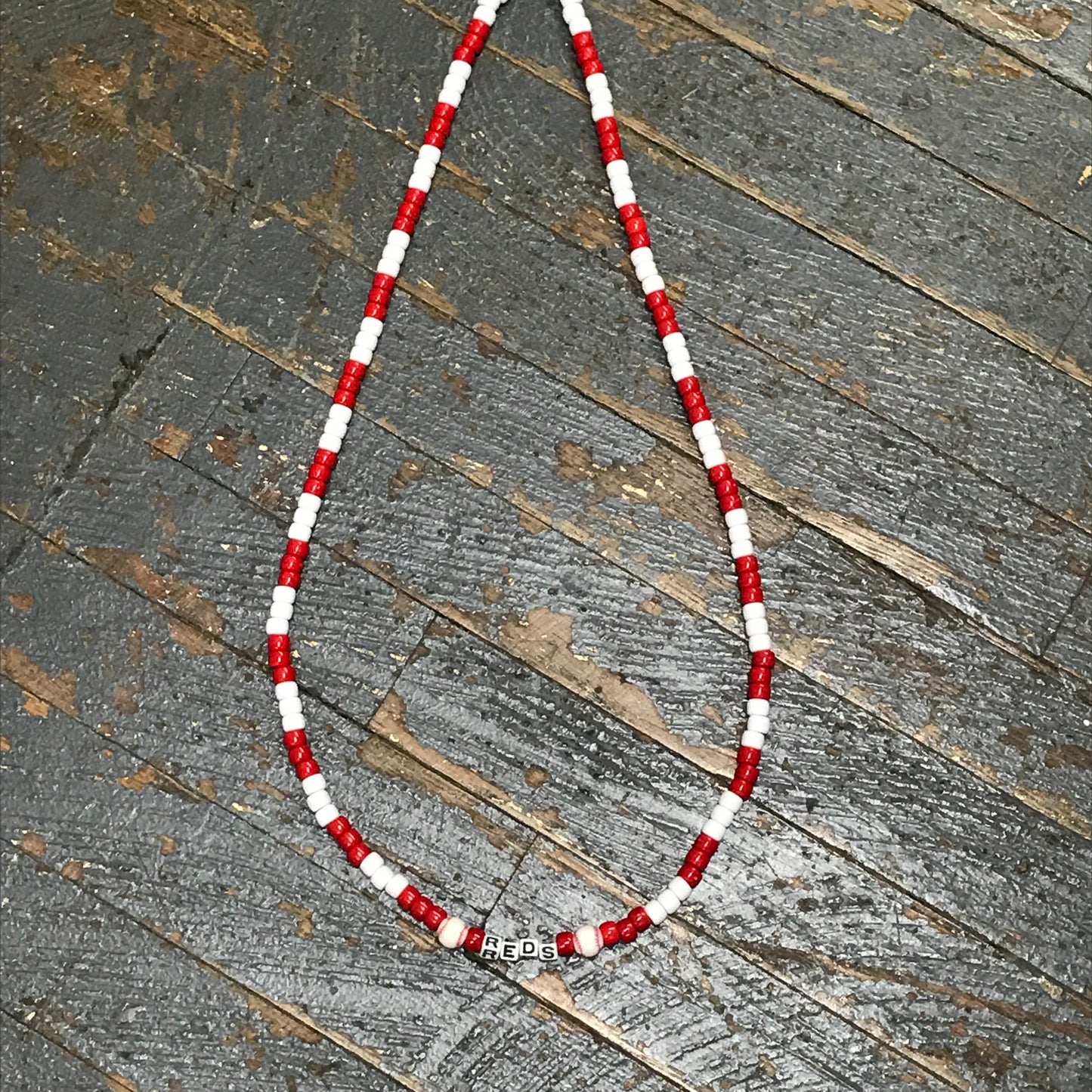 Handmade Beaded Necklace Baseball Cincinnati Reds