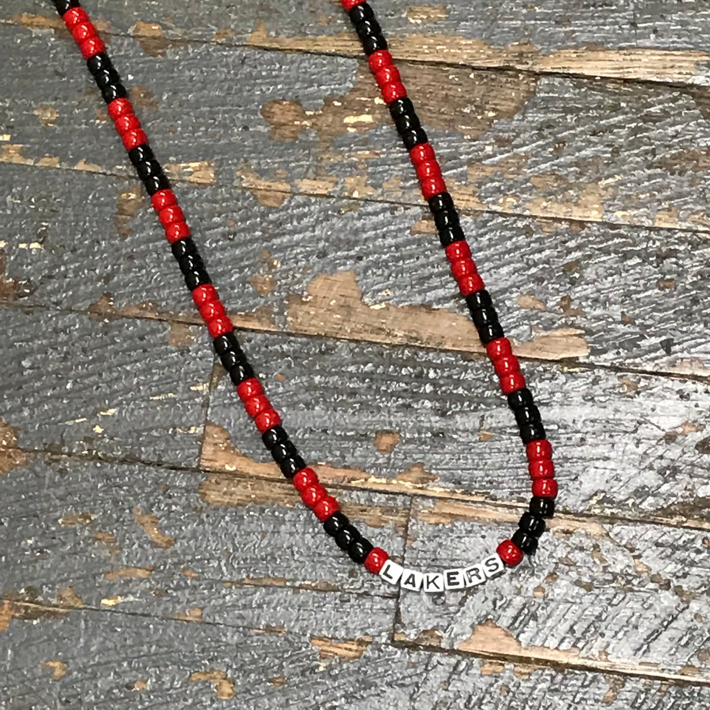 Handmade Beaded Necklace Football Basketball Cheerleading Indian Lake Lakers
