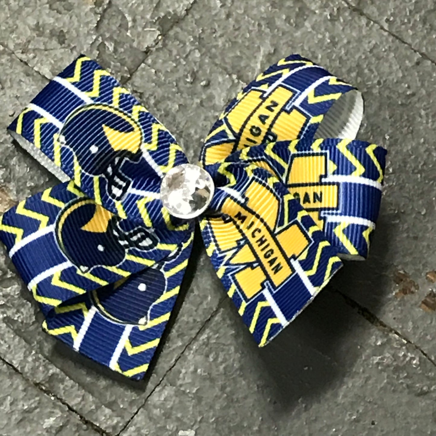 Hair Clip Ribbon Headband Bow Sports Team Michigan Wolverines