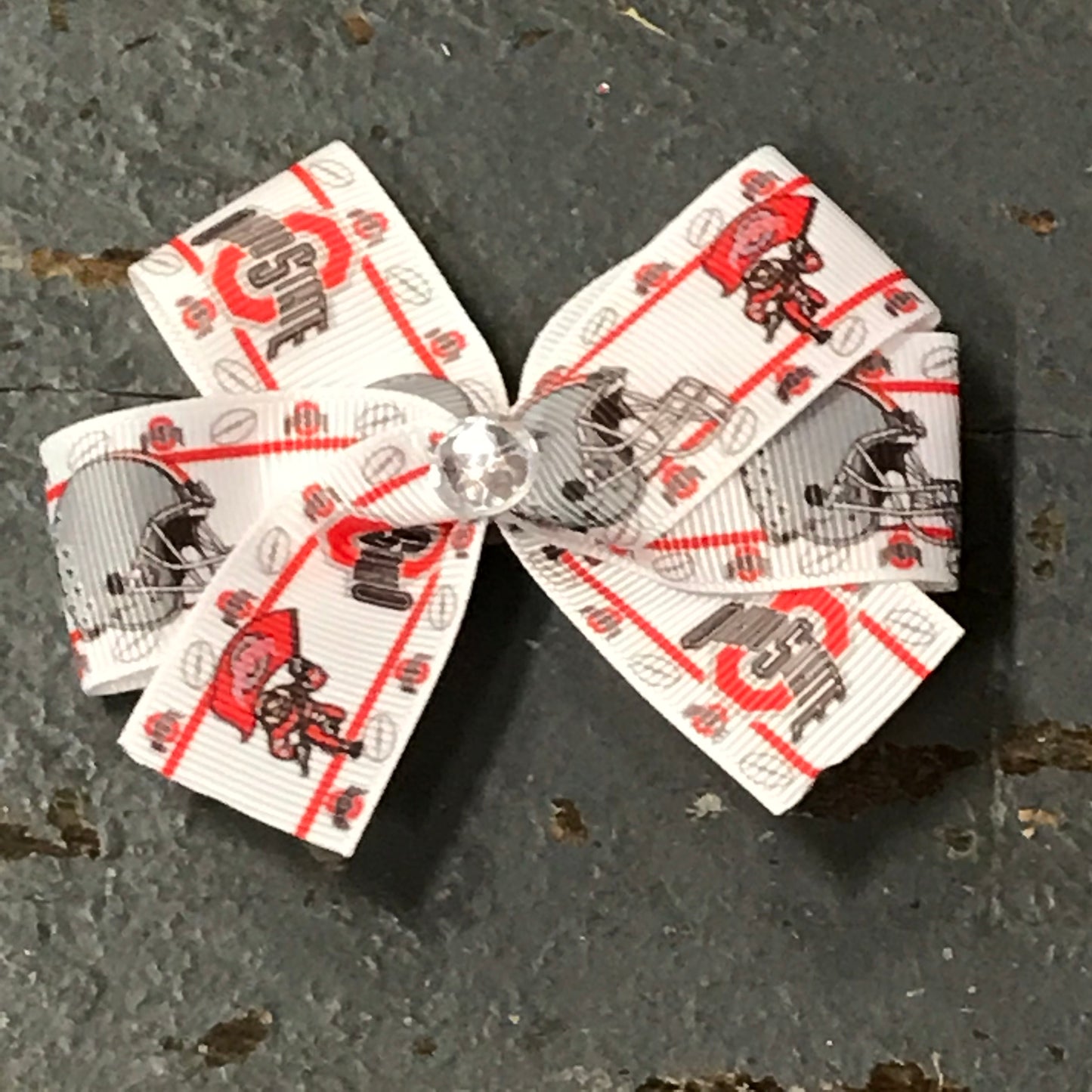 Hair Clip Ribbon Headband Bow Sports Team Ohio State Buckeyes