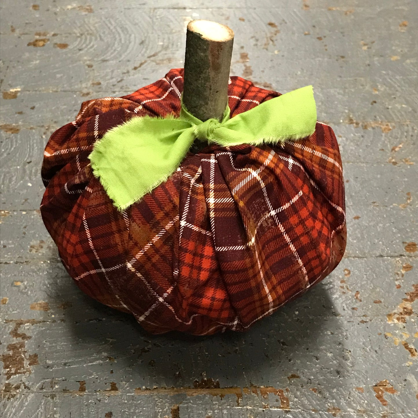 Fall Autumn Fabric Pumpkin Decoration Orange Plaid