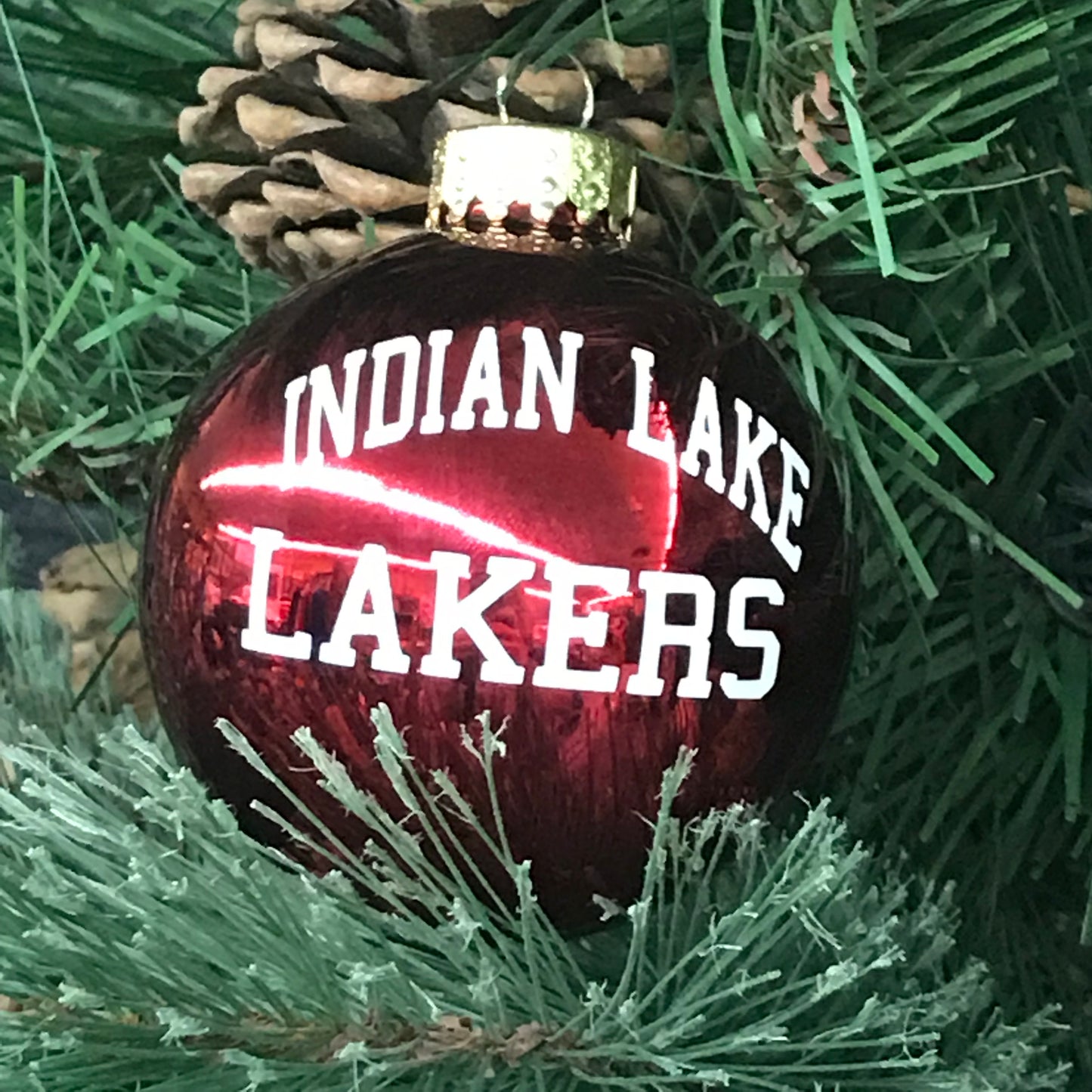 Holiday Christmas Tree Ornament Red Indian Lake Lakers