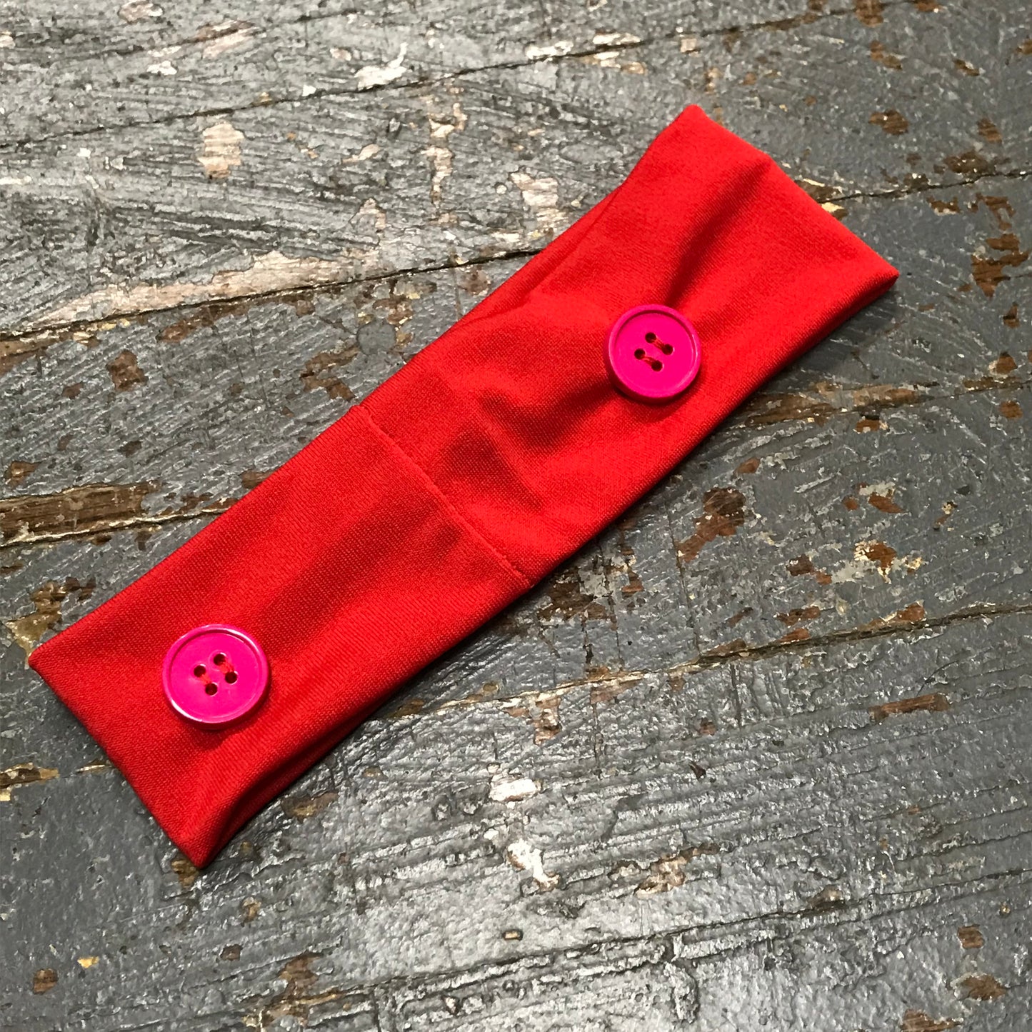 Knit Headband Button Face Mask Holder Red