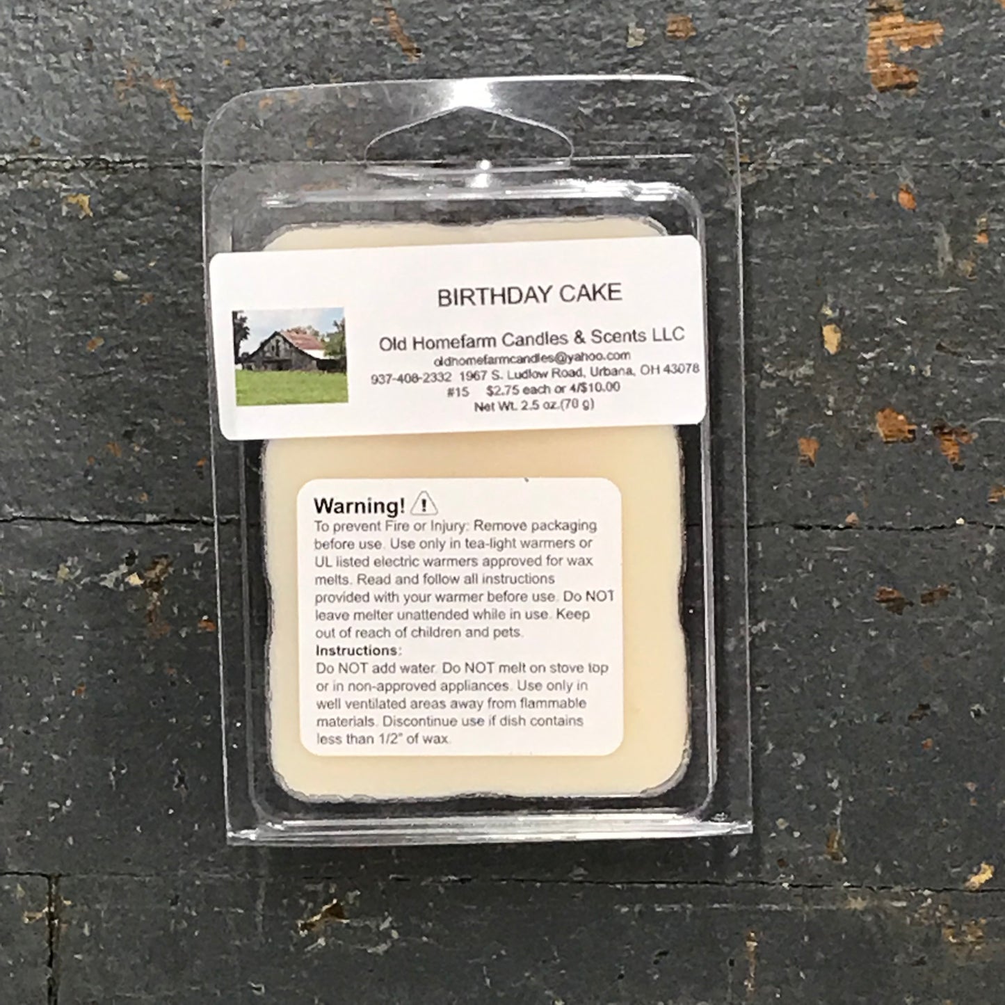 Birthday Cake Old Homefarm Melt Bar Soy Candle