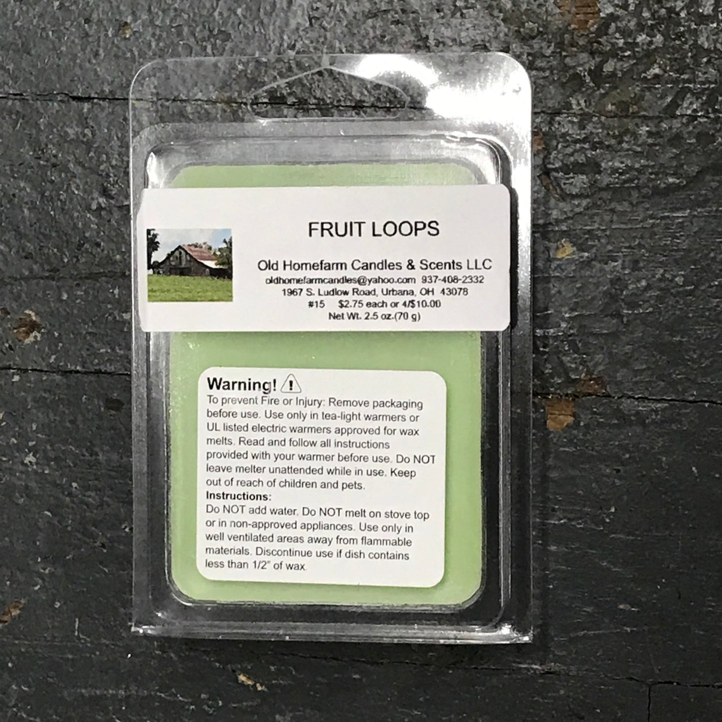 Fruit Loops Old Homefarm Melt Bar Soy Candle