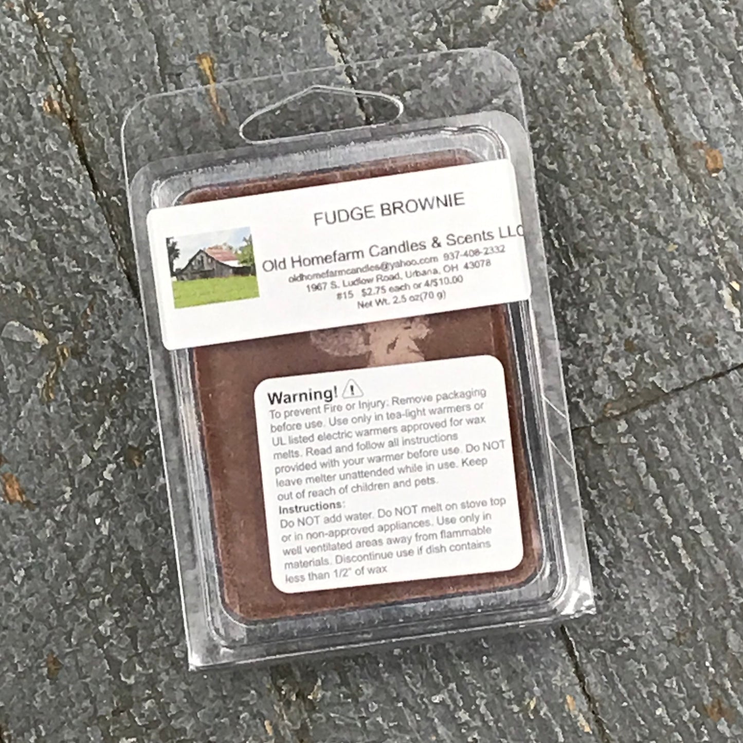 Fudge Brownie Old Homefarm Melt Bar Soy Candle