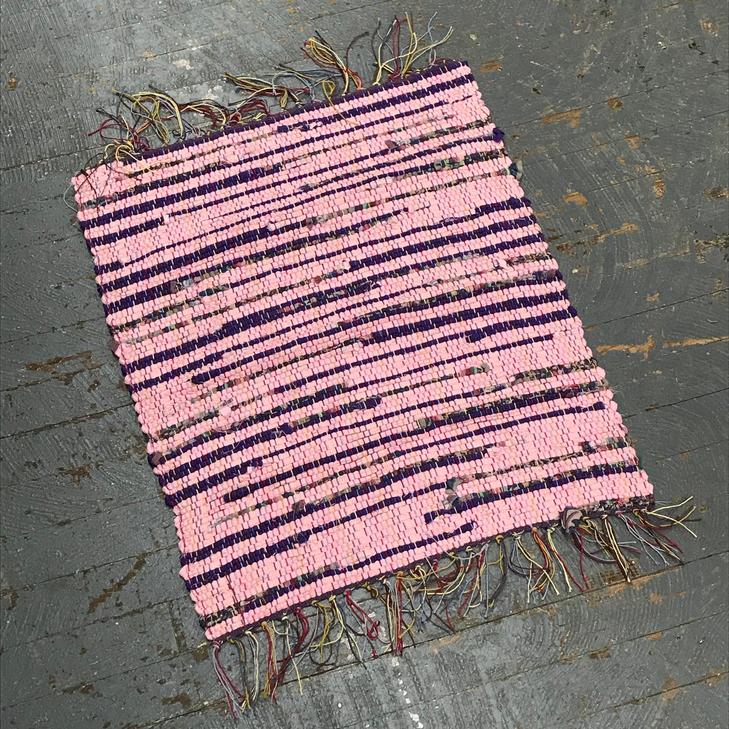 #104 Rose Violet Rag Weaved Table Runner Rug by Morgan