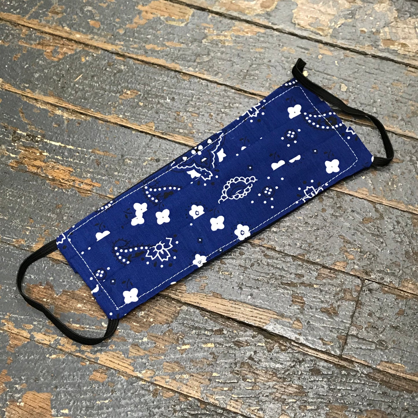 Blue Hanky Bandanna Handkerchief Handmade Cotton Cloth Face Mask Reversible Reusable
