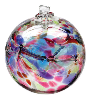 Hand Blown Glass Ornament Globe December Birthday Orb Ball by Kitras Art Glass
