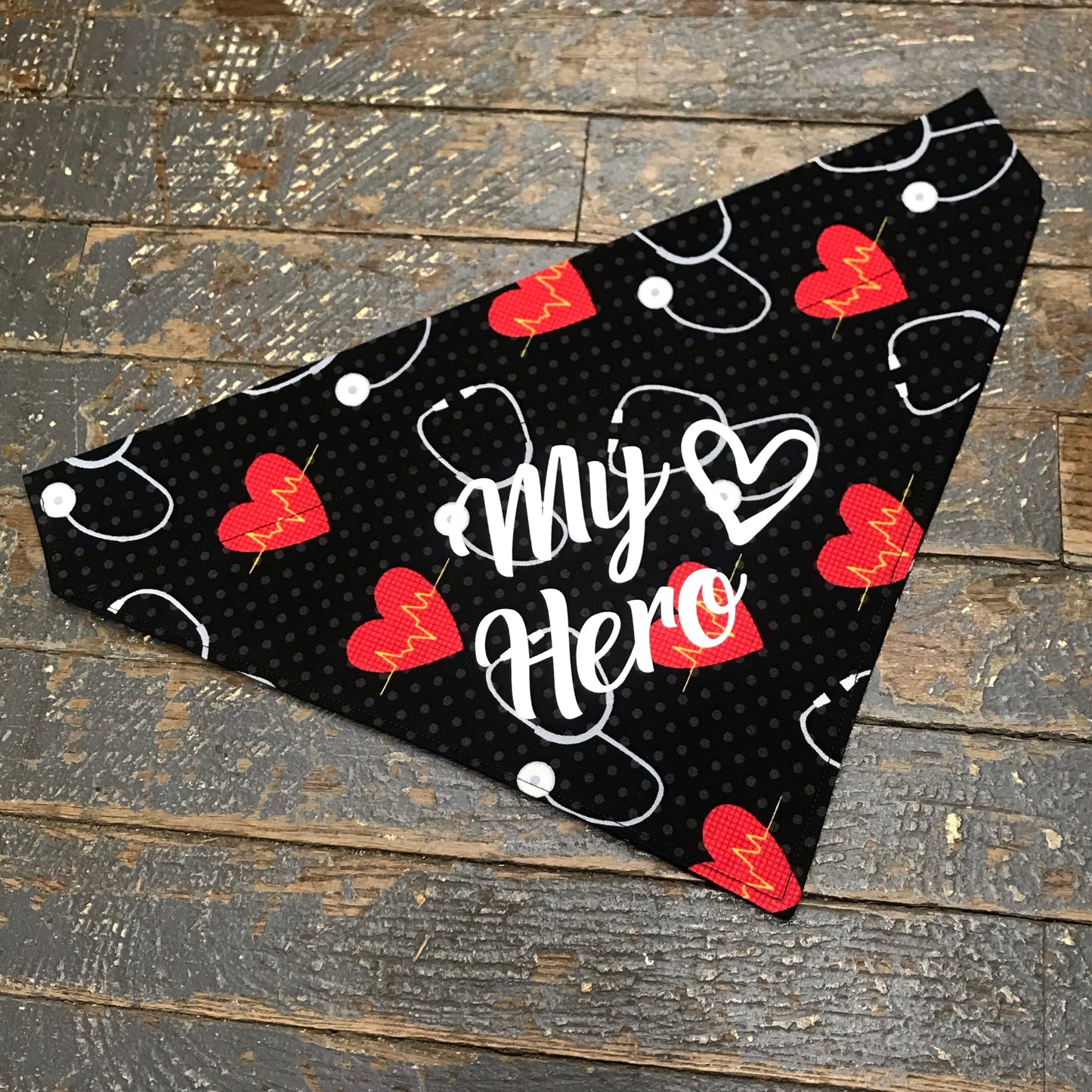 My Hero Nurse Doctor EMT Dog Collar Pet Bandanna Neck Scarf Large