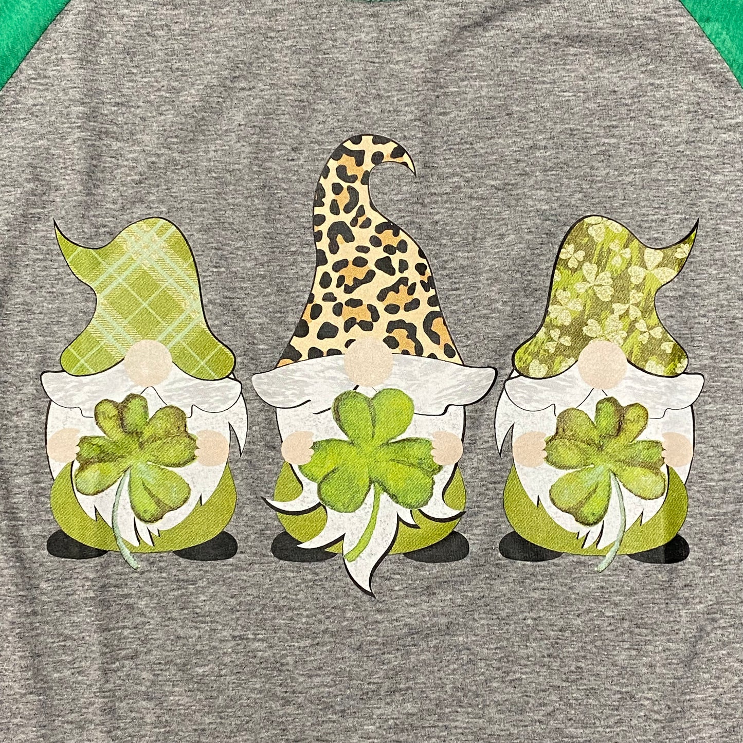 Lucky Shamrock Trio Gnome Graphic Designer Long Sleeve T-Shirt