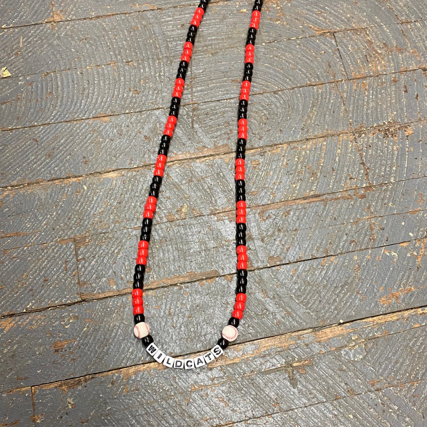 Handmade Beaded Necklace Baseball Softball Kenton Wildcats