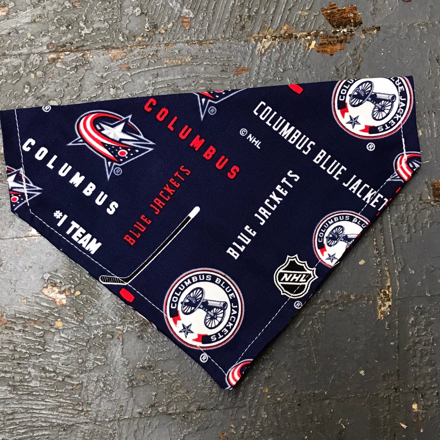 Columbus Blue Jackets NLH Hockey Dog Collar Pet Bandanna Neck Scarf