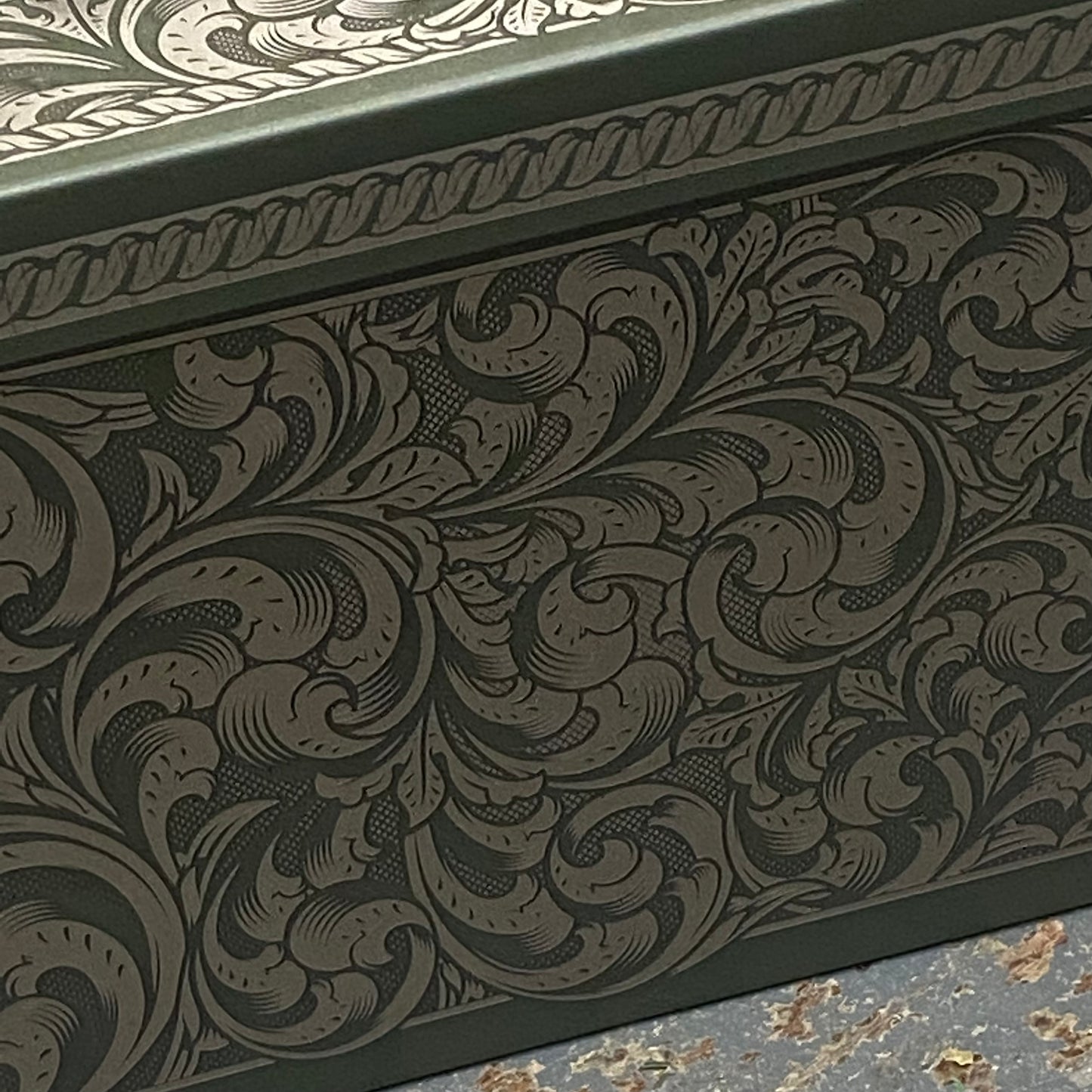Laser Engraved Metal Military Ammo Can Large Buck Deer Scroll