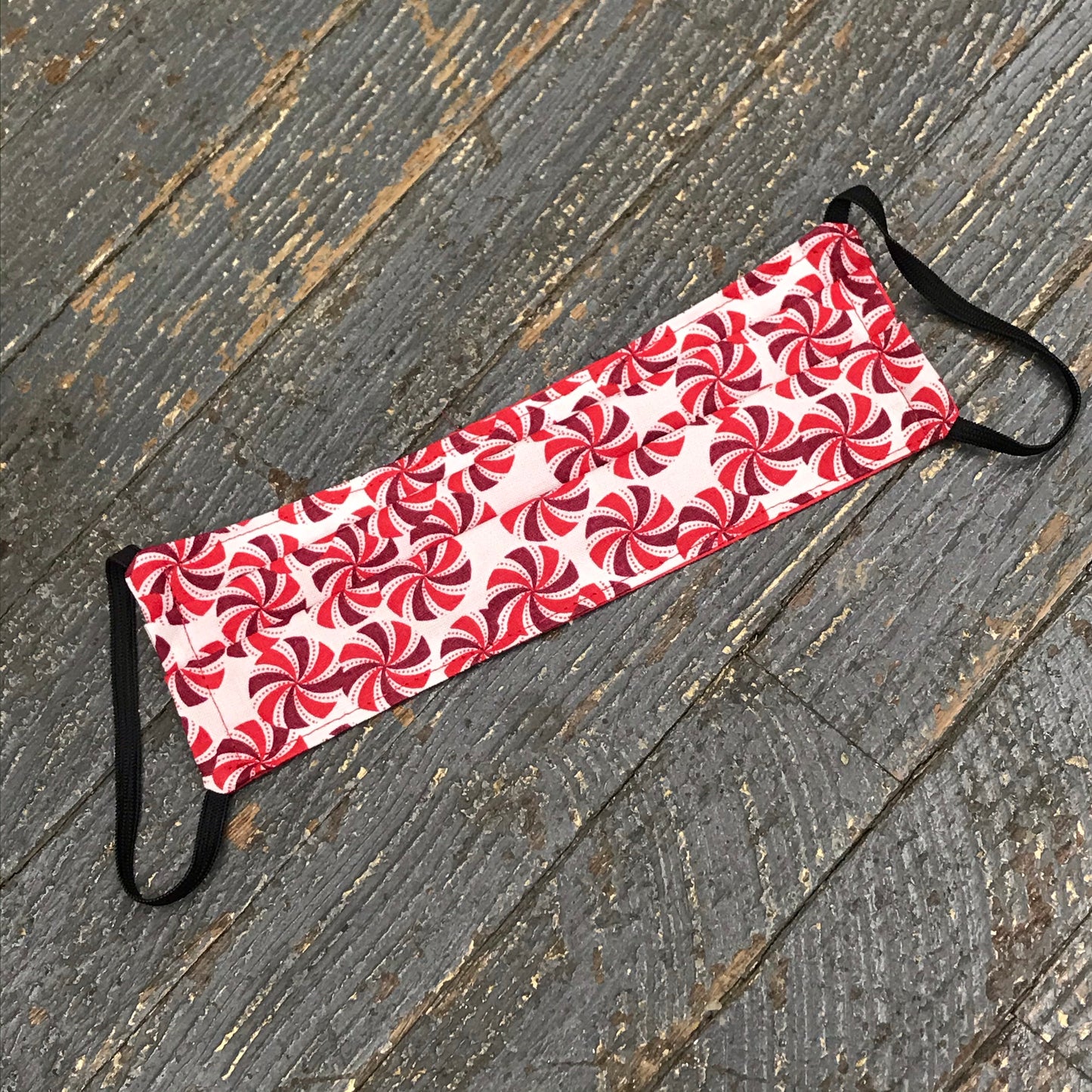 Peppermint Christmas Candy Handmade Cotton Cloth Face Mask Reversible Reusable