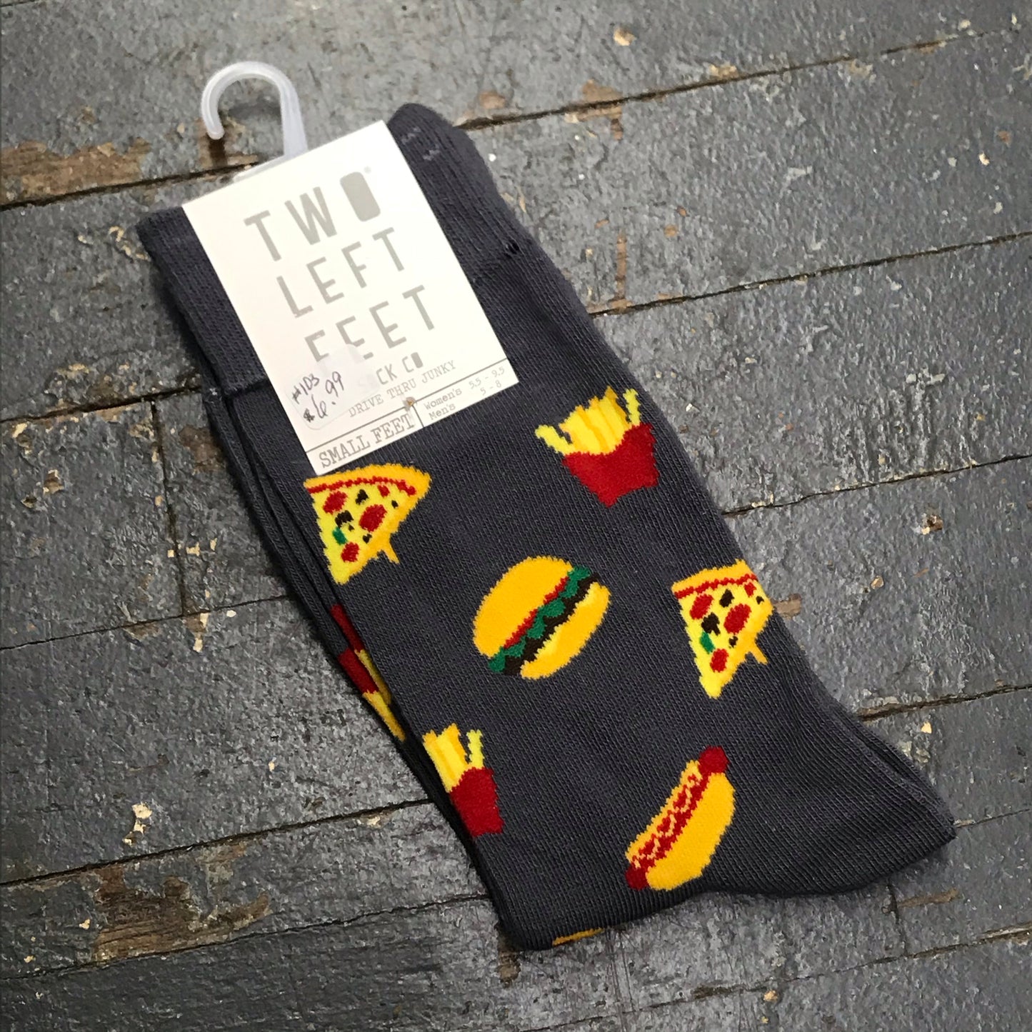 Drive Thru Junky Pizza Burger Fry Two Left Feet Pair Socks