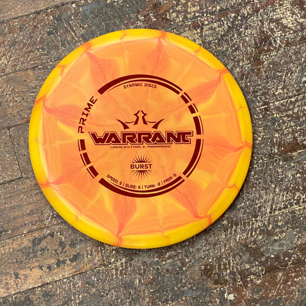 Disc Golf Mid Range Warrant Dynamic Disc Prime Burst Orange TheDepot