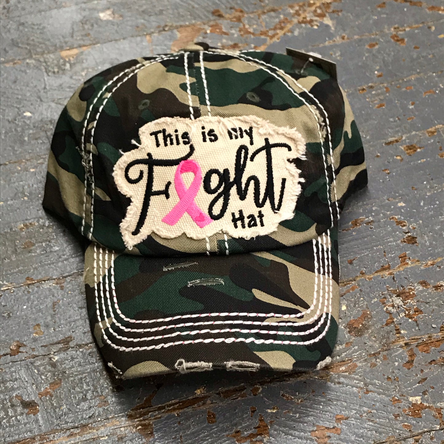 This is My Fight Hat Patch Rugged Army Camo Embroidered Ball Cap